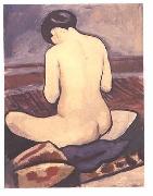 August Macke Seated female with a pillow oil painting reproduction